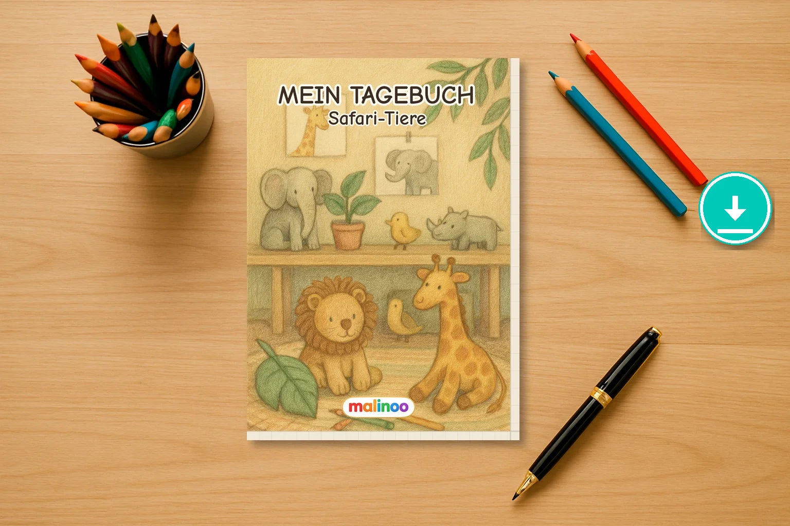 Tagebuch Safari Animals Low