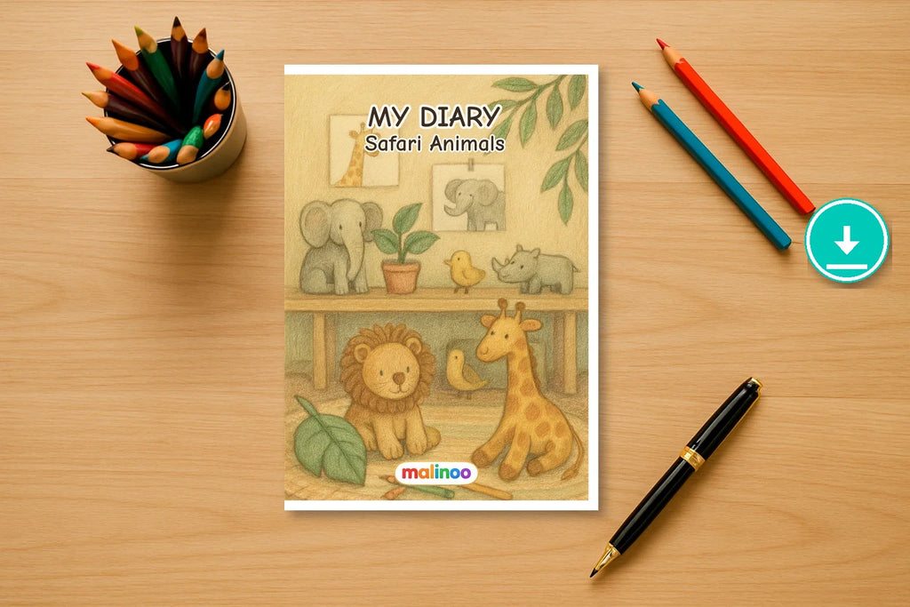 Tagebuch Safari Animals Low animals 00 mockup digital en