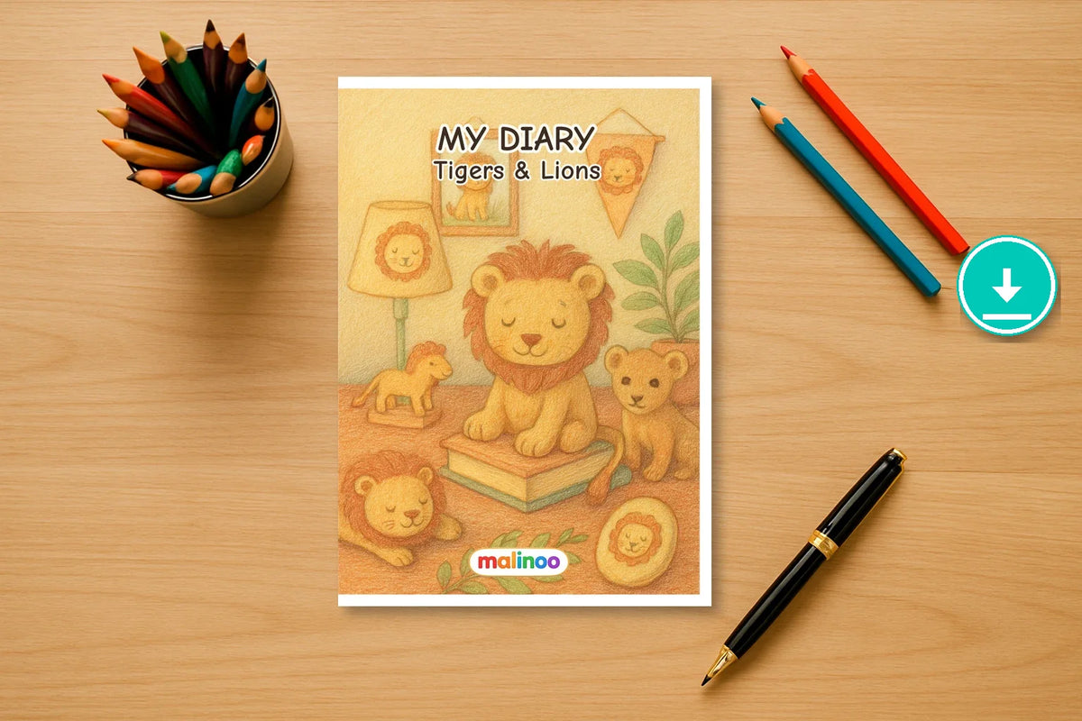 Tagebuch Tigers Lions Low lions 00 mockup digital en