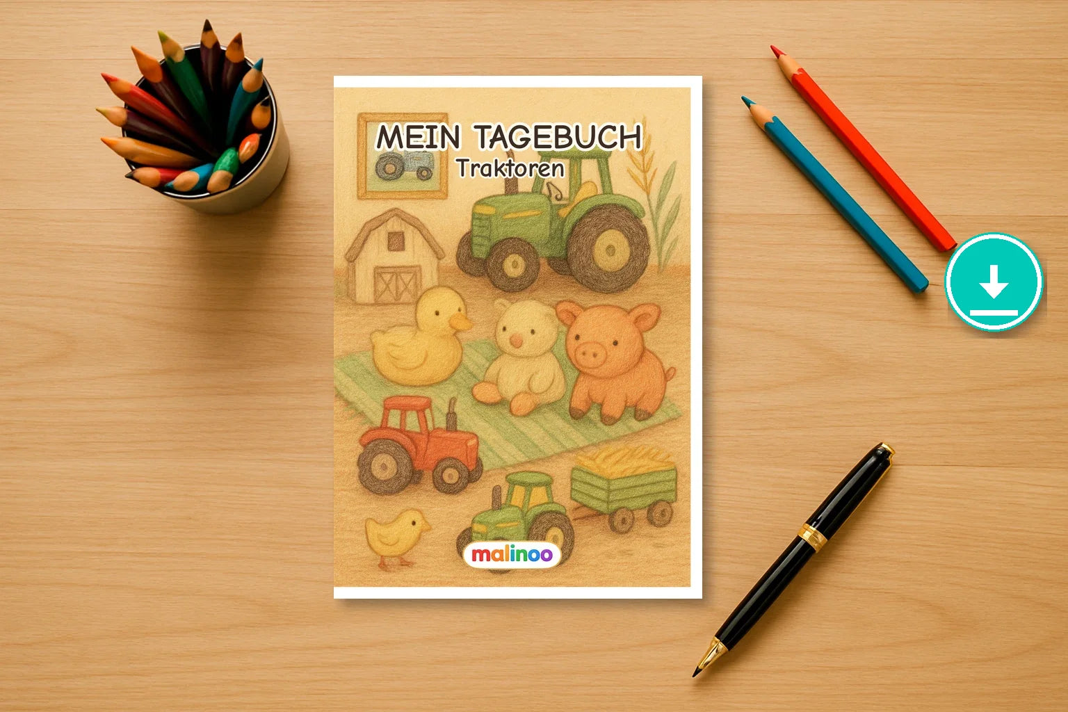 Tagebuch Tractors Medium 00 mockup digital